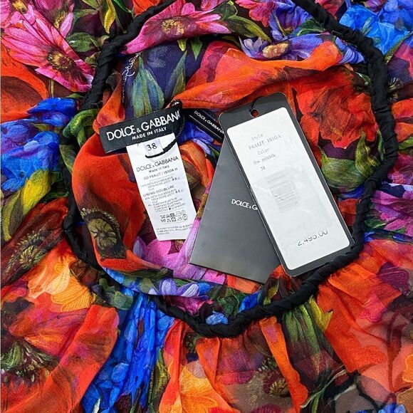 Dolce&Gabbana Floral Silk Chiffon Mini Dress size 38/ us size 2 - Picture 11 of 13